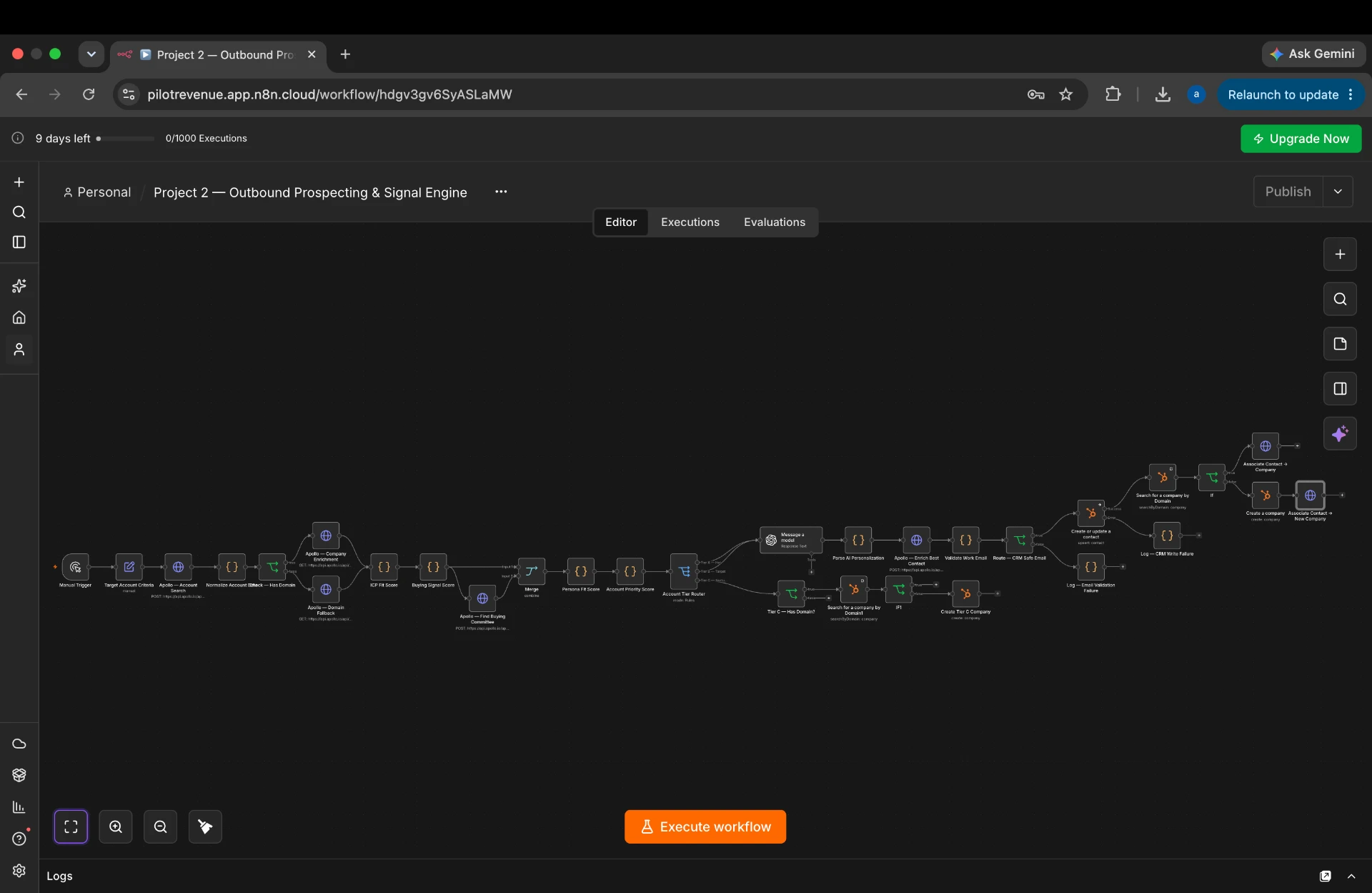 n8n workflow for the Outbound Prospecting & Signal Engine
